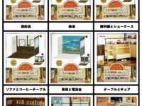 【可動フィギュア用に】キャンドゥ背景ボード新作「青果店」「寿司屋」「ベーカリー」「理髪店」「銭湯」発売中！【ウッドクラフト】の画像