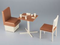 【ハセガワ】1/12可動フィギュア用アクセサリー「ファミレスのテーブルと椅子」商品画像公開！の画像