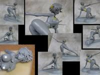 オルカトイズ「キューティーハニー スケールフィギュア」「趙雲バニー（仮）」原型製作中の画像